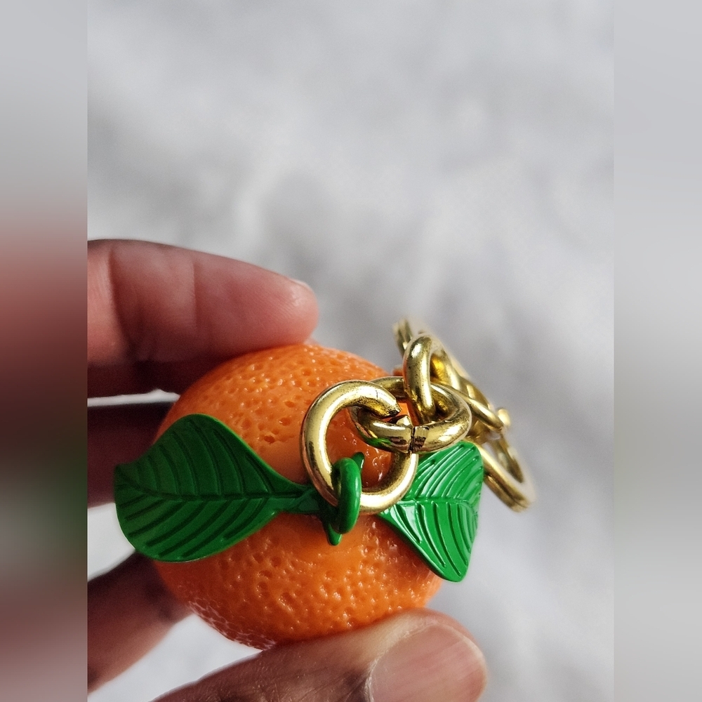 Luxury Orange Fruit Keychain Accessory Designer Inspired Bag Charm - Picture 12 of 12
